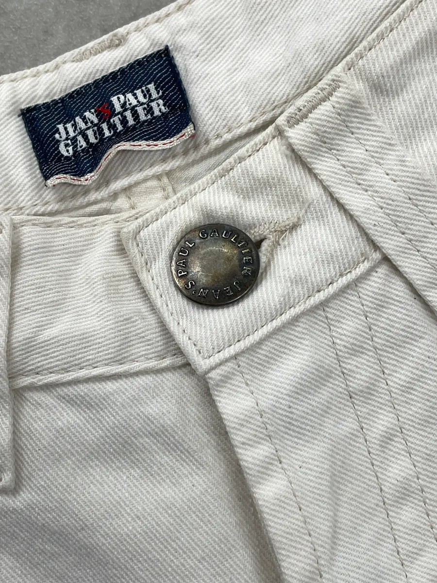 2000s Jean Paul Gaultier Jeans Off-White Denim Hardware Jeans cwJWoaZp 13