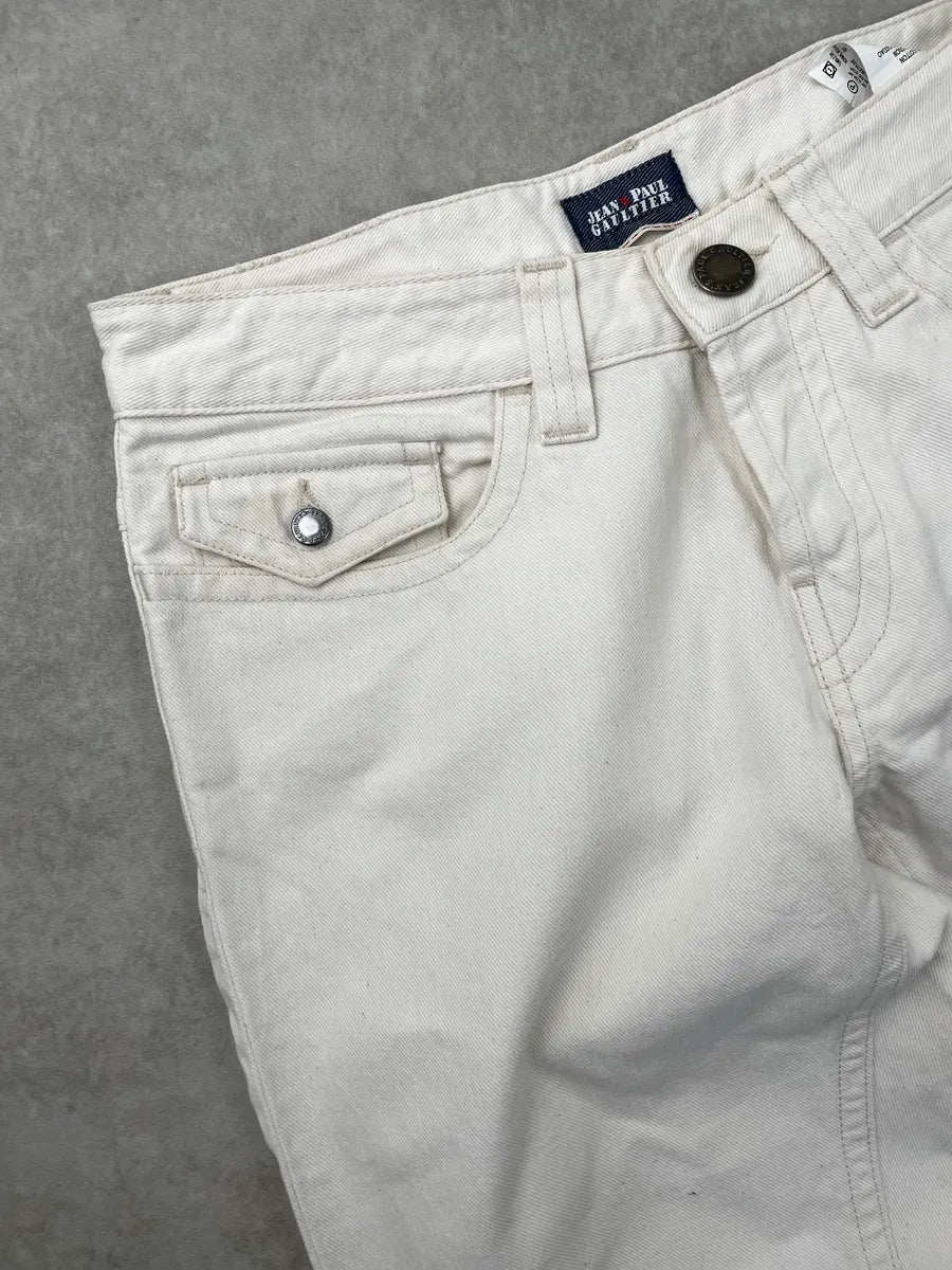 2000s Jean Paul Gaultier Jeans Off-White Denim Hardware Jeans cwJWoaZp 6