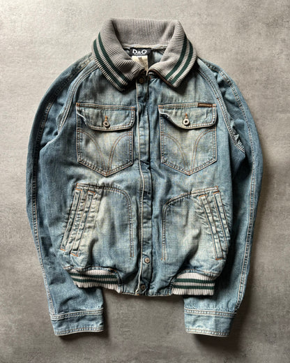 SS2005 Dolce & Gabbana Stonewash Logo Denim Jacket  (L) - 2