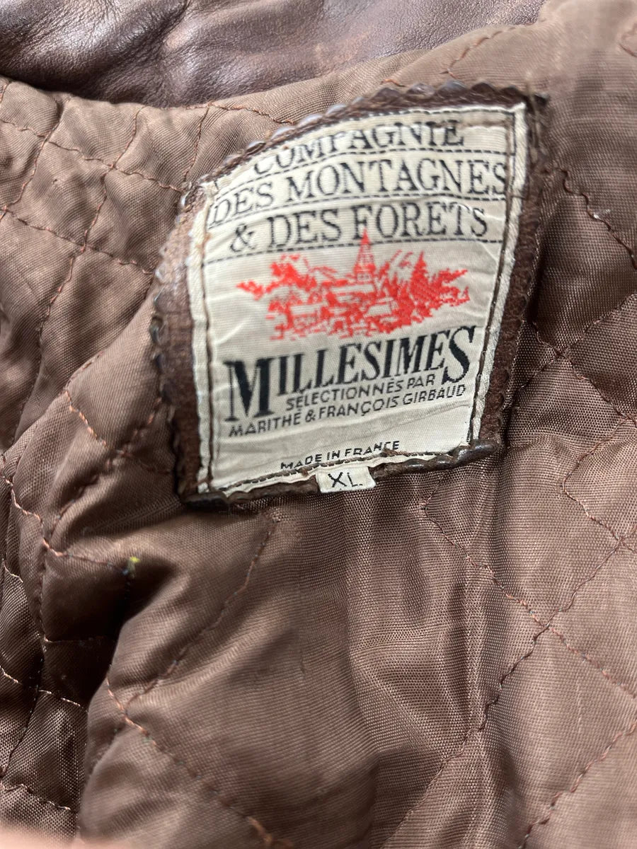1980s Marithé& François Girbaud Aviator Bomber Brown Leather Jacket cwjkbytr 10