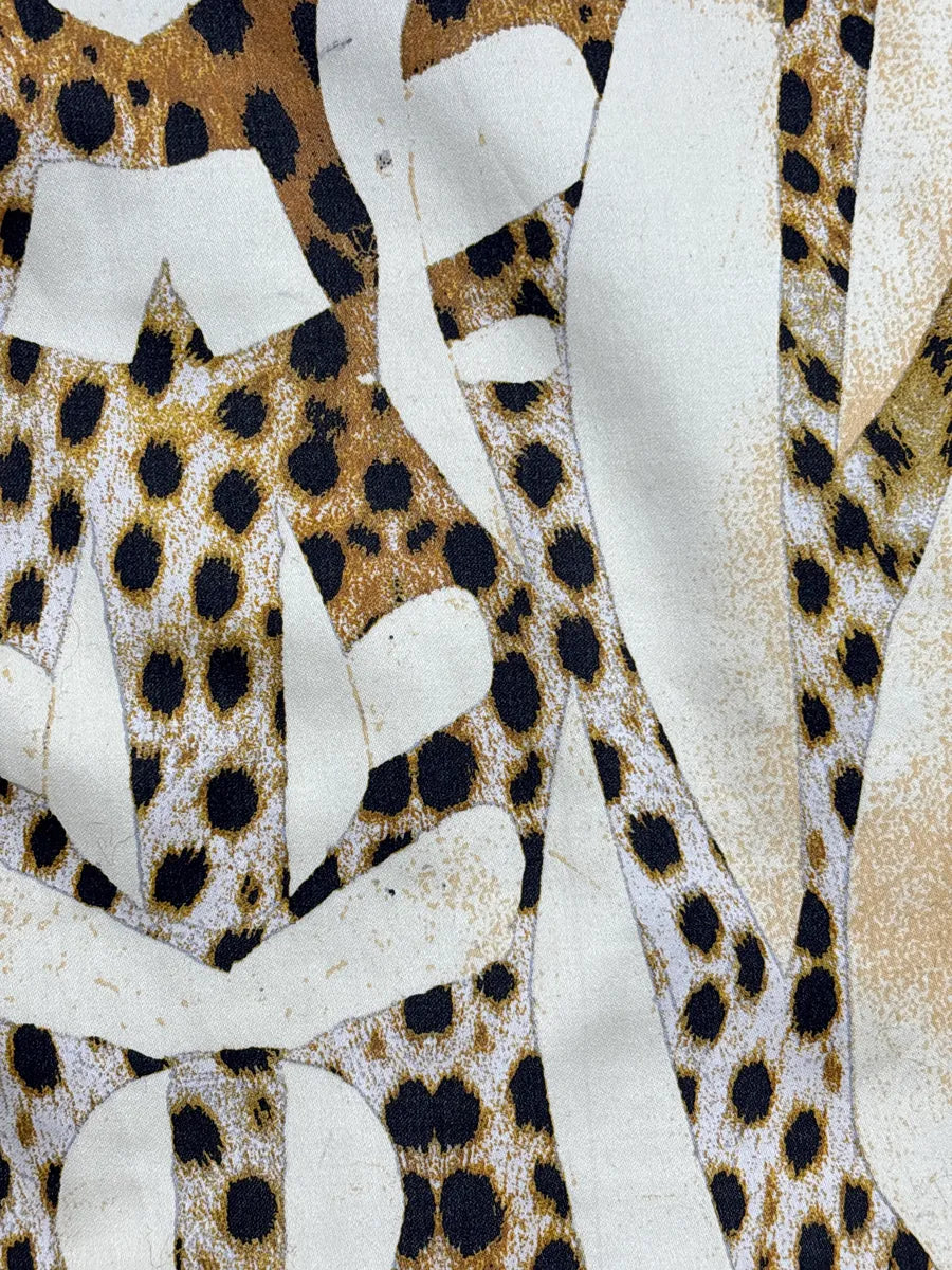 SS2007 Roberto Cavalli Beige Denim Leopard Abstract Print Jeans cydXvkSp 10