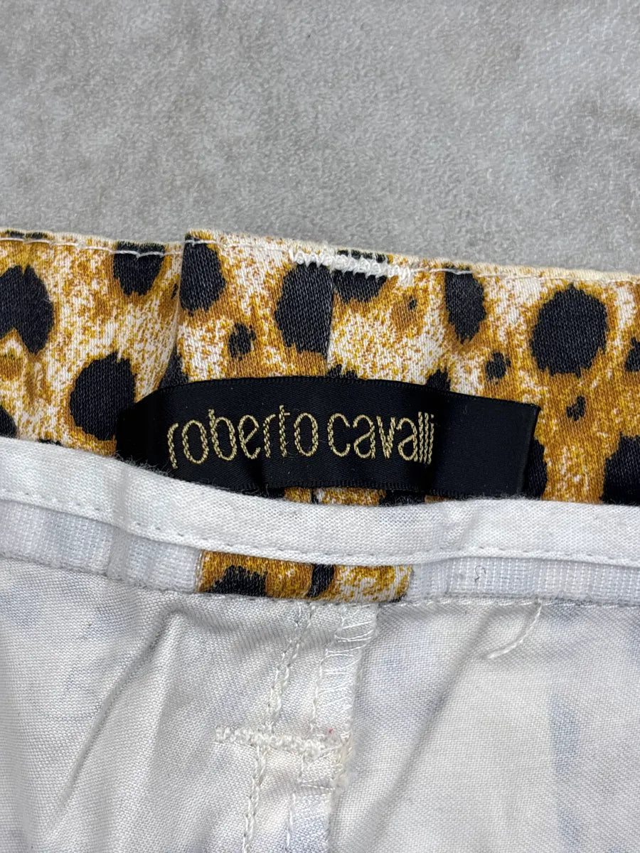 SS2007 Roberto Cavalli Beige Denim Leopard Abstract Print Jeans cydXvkSp 13