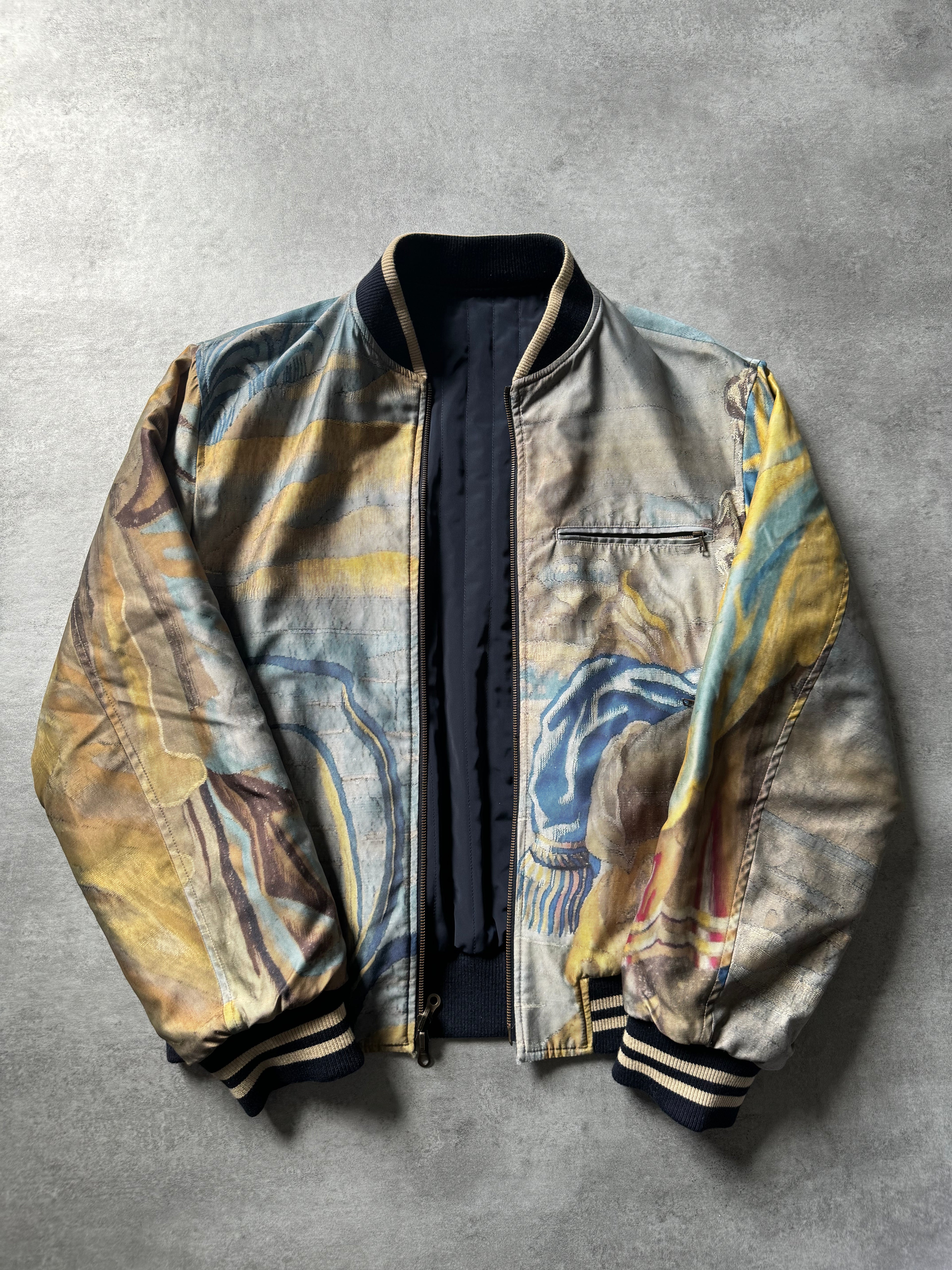 SS2017 Dries Van Noten Aqua Human Legacy Reversible Bomber Jacket  (L) - 3