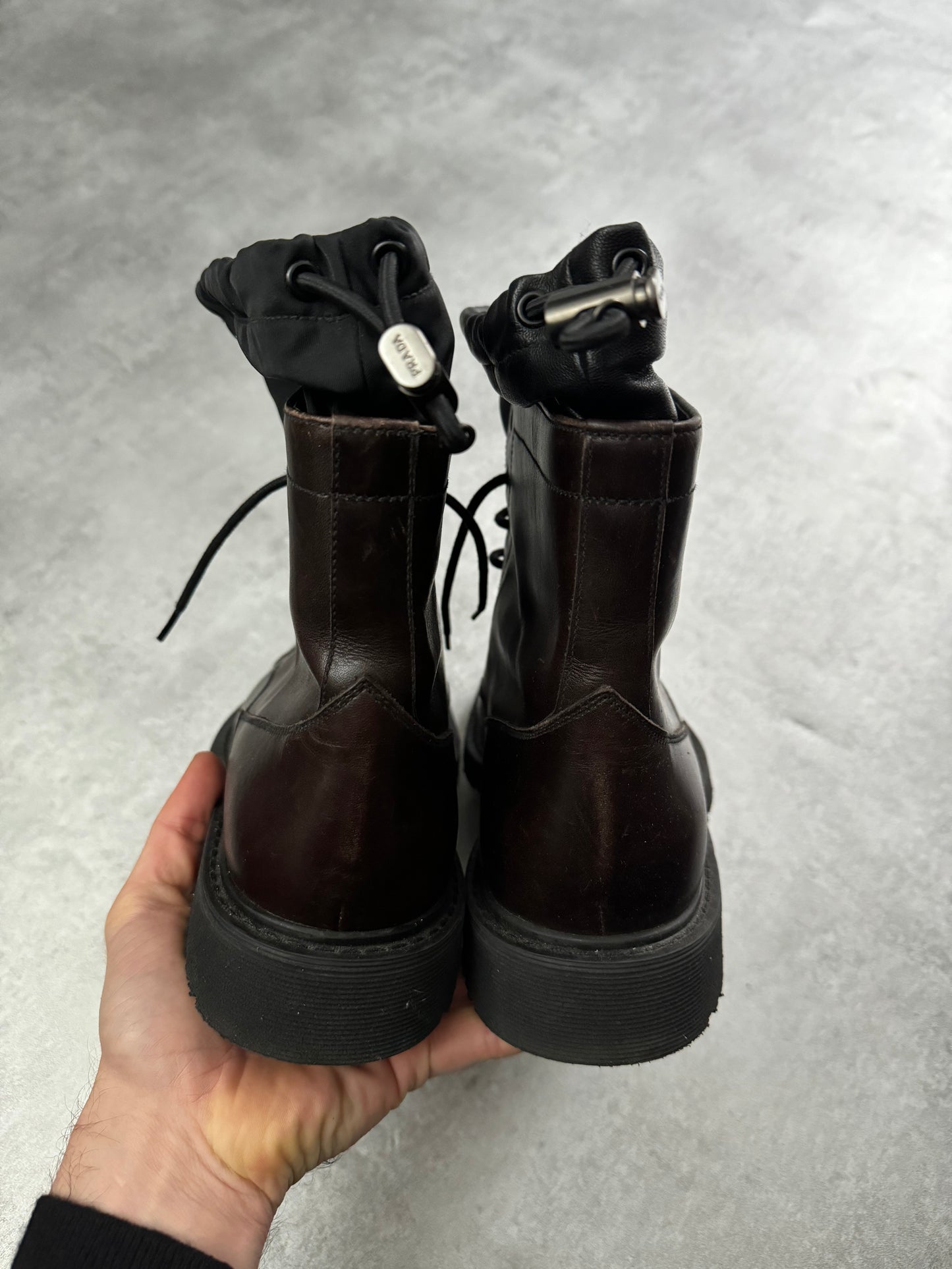 2000s Prada High Ski Hybride Cozy Leather Boots (44) - 6