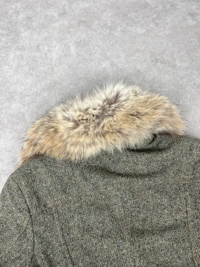AW2008 Dolce & Gabbana Fur Collar Grey Wool Imperial Jacket EfvUgnu 6