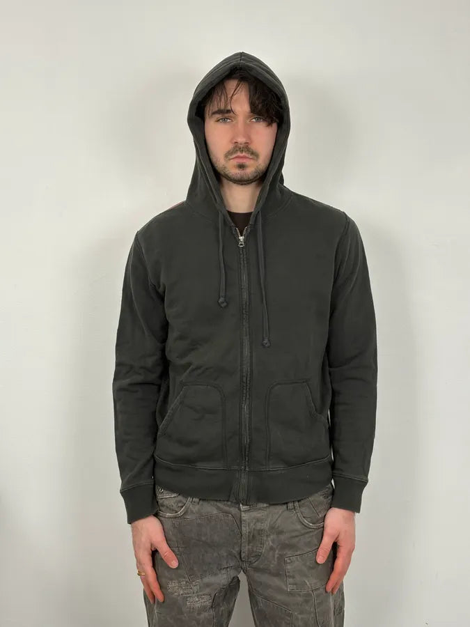 Ralph Lauren Denim & Supply Back USA Flag Grey Zip-Up Hoodie XQaLlRk 2