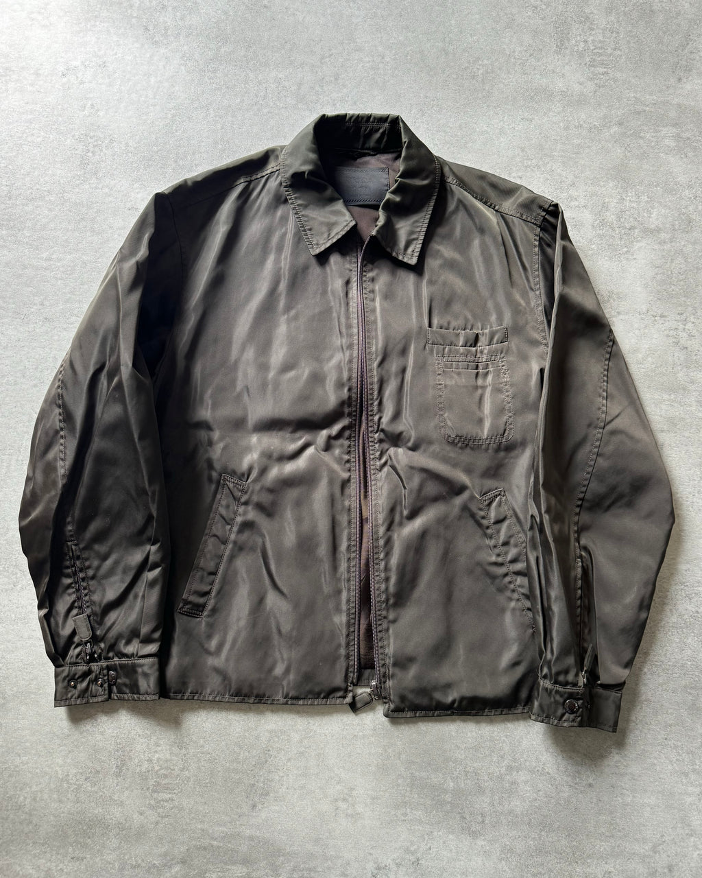 FW1994 Prada Nylon Olive Light Coach Jacket (XL) - 1