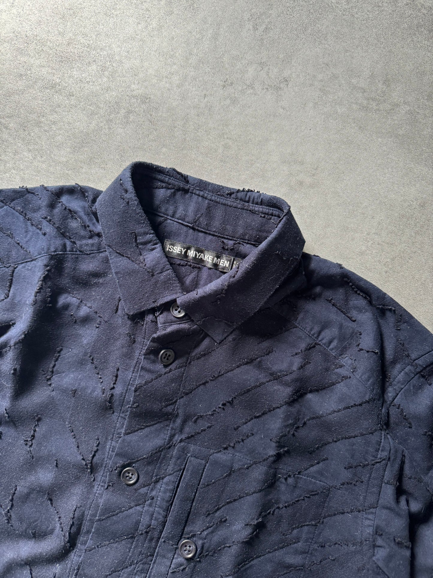 Issey Miyake Blue Deconstructed Geo Shirt (M) - 6