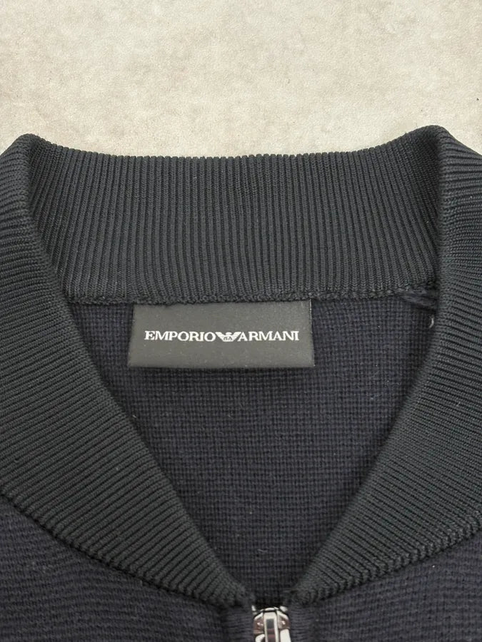 AW2019 Emporio Armani Navy Slim Zip-up Sweater FEcFanM 9