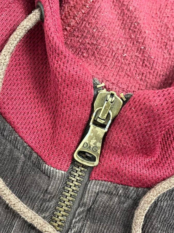 AW2004 Dolce & Gabbana Brown & Red Zip-up Hoodie dAkGcLu 10