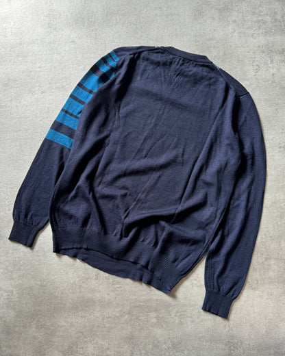 2000s Dirk Bikkembergs Blue 3D Face Wool Sweater (M) - 6