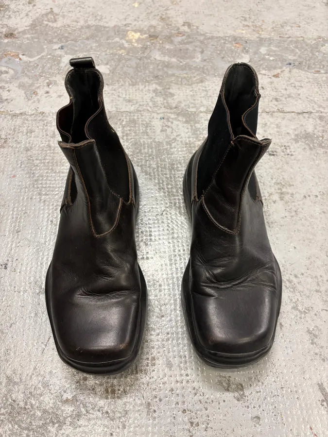FW1999 Prada Brown Leather Vibram Boots aktytNG 1