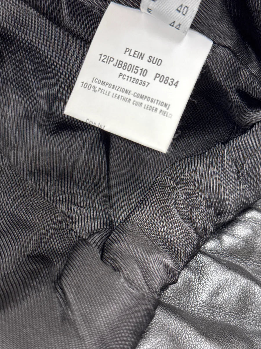 1990s Plein Sud Black Quilted Lace-Up Biker Leather Jacket dBOWikmA 13