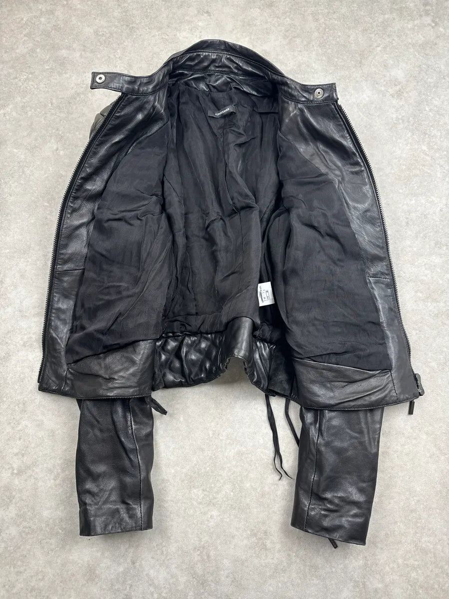 1990s Plein Sud Black Quilted Lace-Up Biker Leather Jacket dBOWikmA 6