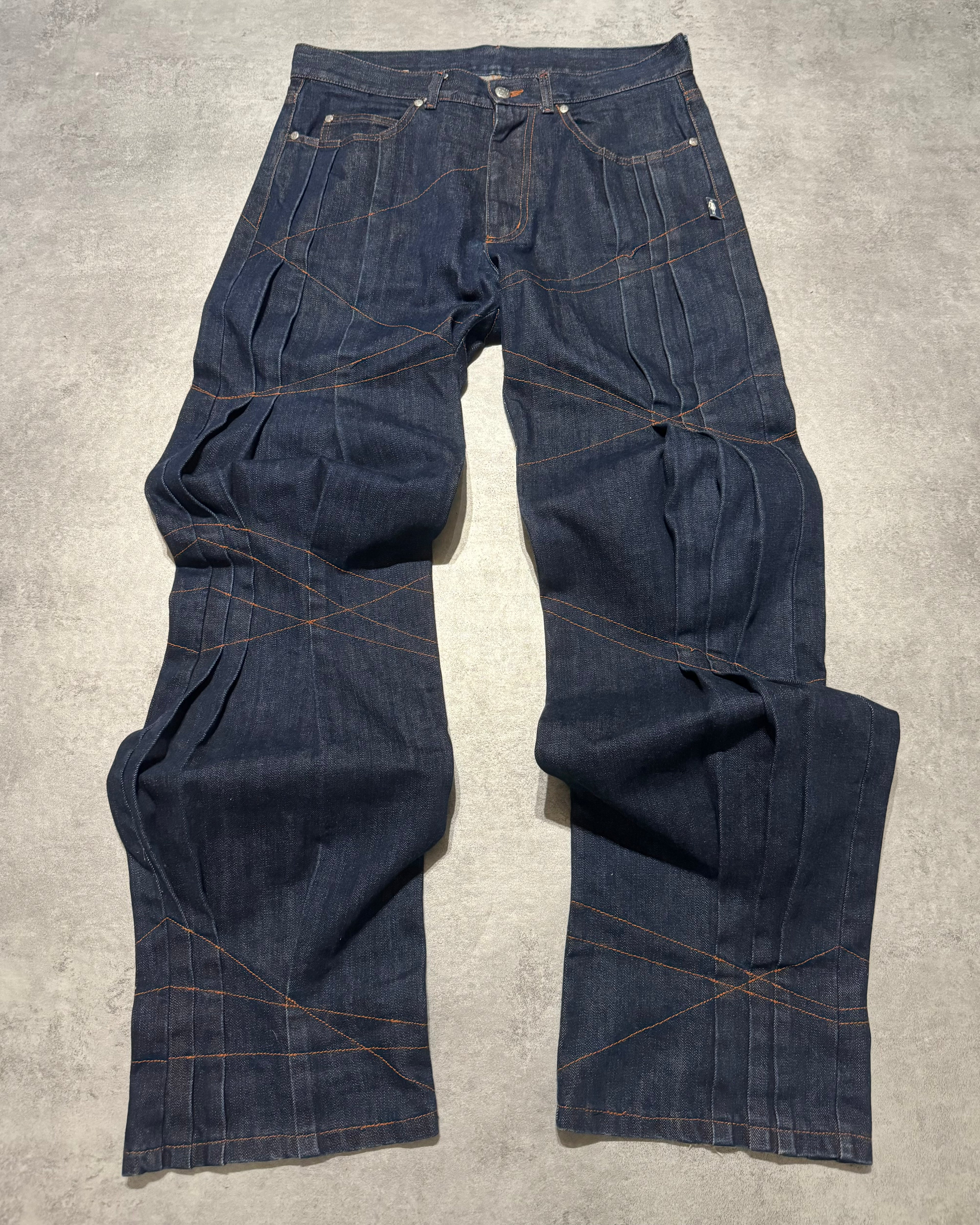 1990s Jean Paul Gaultier Brut Denim Extensible Denim Jeans (M/L) - 13