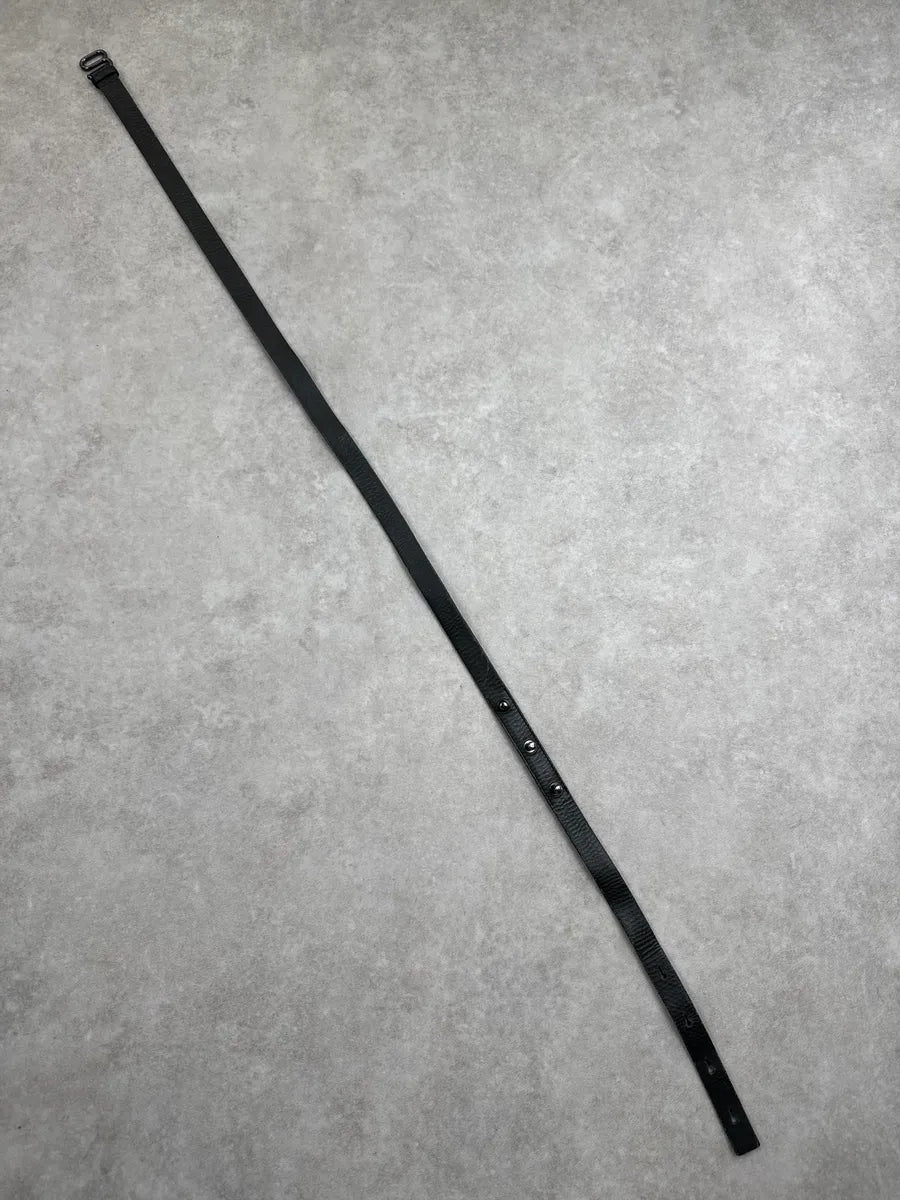 Prada Black Thin Black Leather Loop Buckle Belt dBnVTMal 8