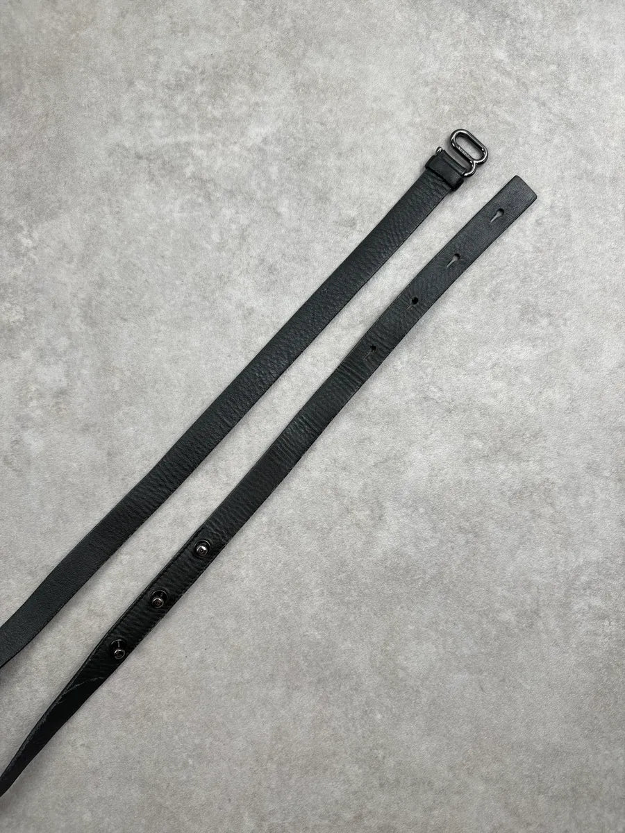 Prada Black Thin Black Leather Loop Buckle Belt dBnVTMal 3