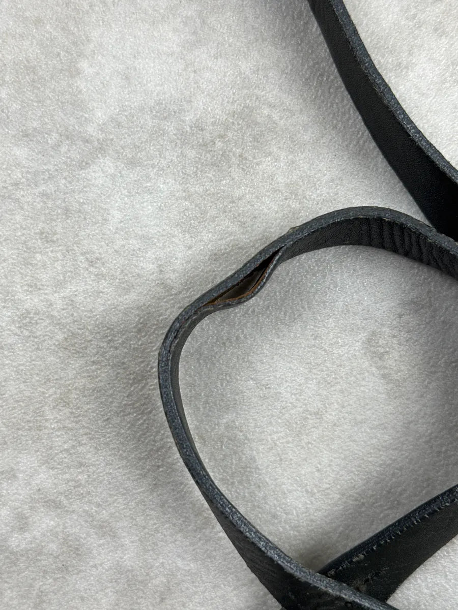 Prada Black Thin Black Leather Loop Buckle Belt dBnVTMal 9