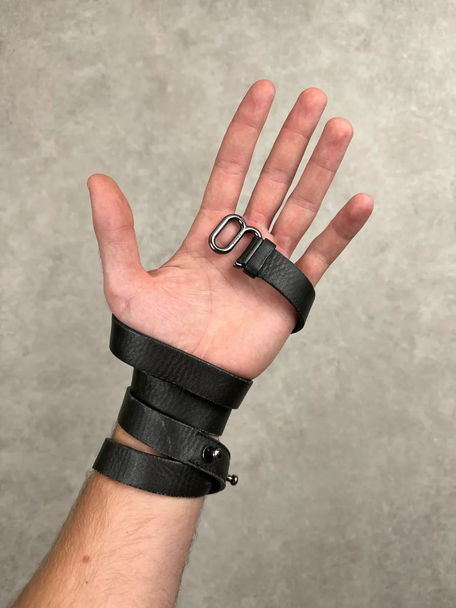 Prada Black Thin Black Leather Loop Buckle Belt dBnVTMal 1