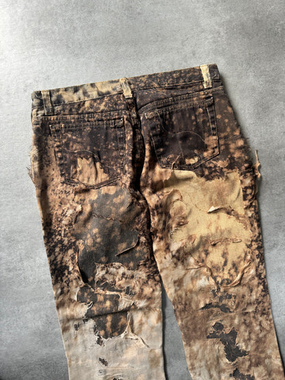 2000s Roberto Cavalli Deconstructed Jaguar Magma Exploration Pants (M) - 6