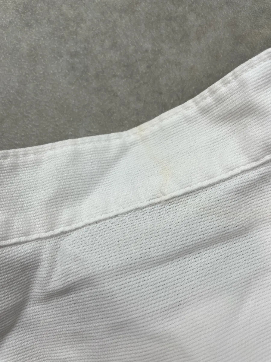 1980s Issey Miyake White Geometric Square Band Collar Shirt dDbaWyei 8