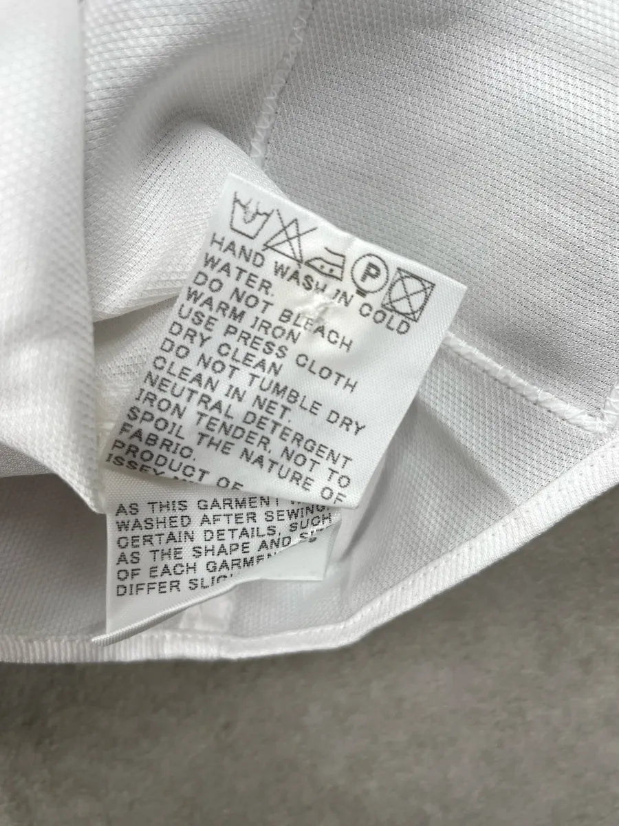 1980s Issey Miyake White Geometric Square Band Collar Shirt dDbaWyei 11
