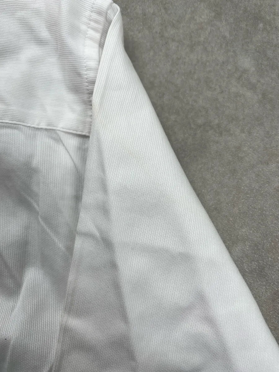 1980s Issey Miyake White Geometric Square Band Collar Shirt dDbaWyei 7