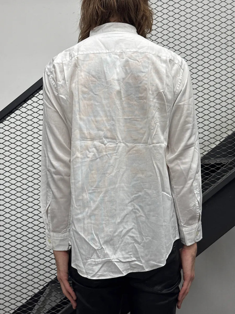 1980s Issey Miyake White Geometric Square Band Collar Shirt dDbaWyei 2