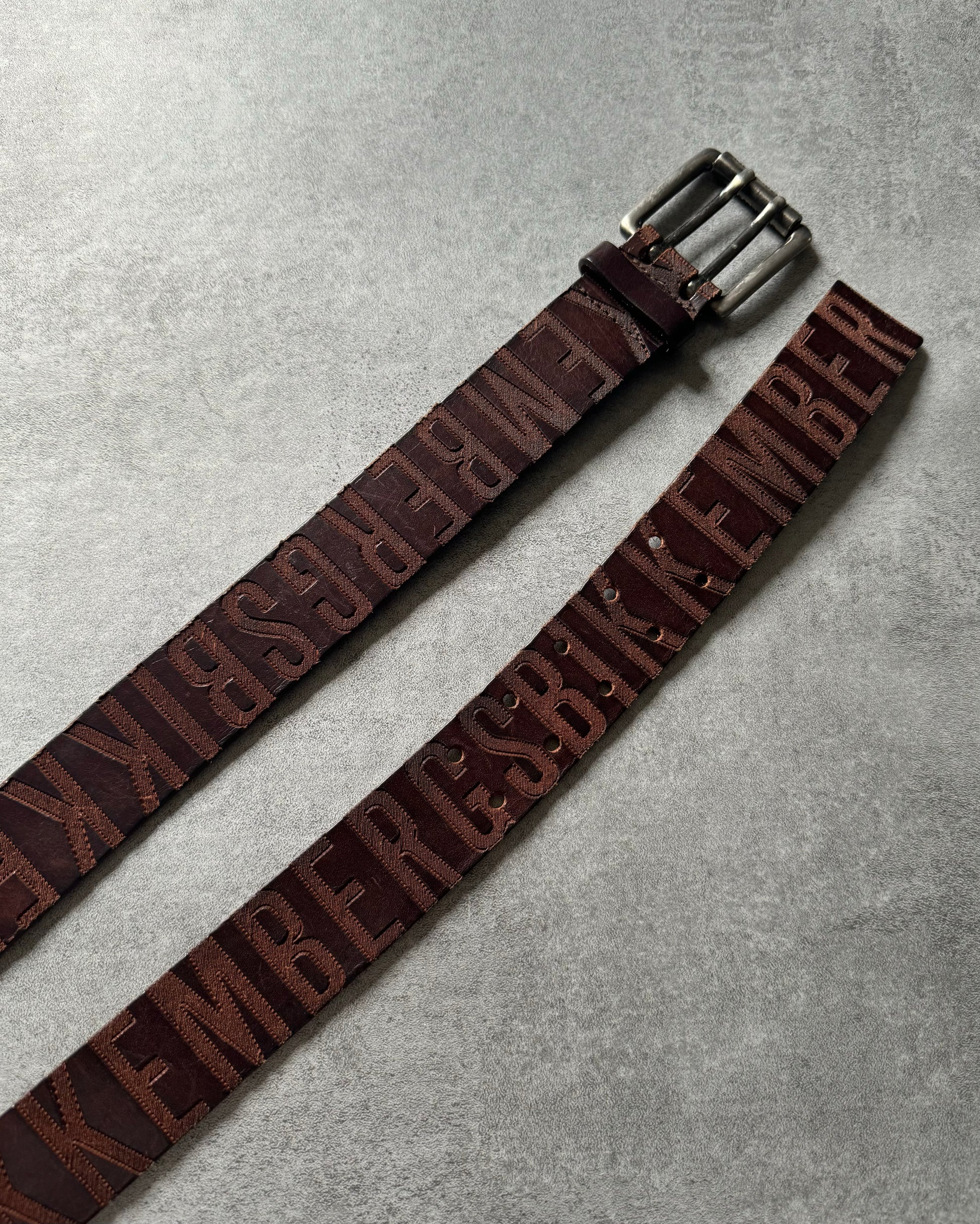AW2018 Dirk Bikkembergs Brown Power Leather Belt (OS) - 3