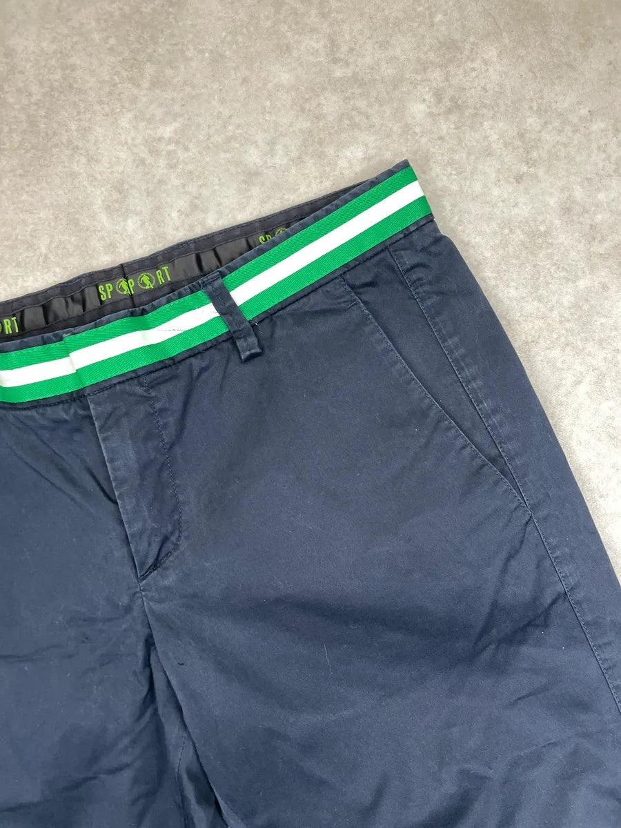 SS2009 Bikkembergs Sport Navy Striped Waistband Logo Pants dITlcENH 5