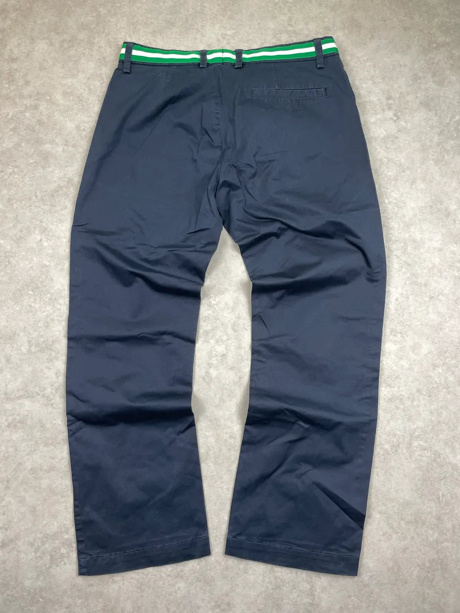 SS2009 Bikkembergs Sport Navy Striped Waistband Logo Pants dITlcENH 4