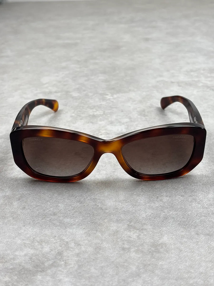 Chanel Brown Acetate Logo Sunglasses dKVfZYkp 0