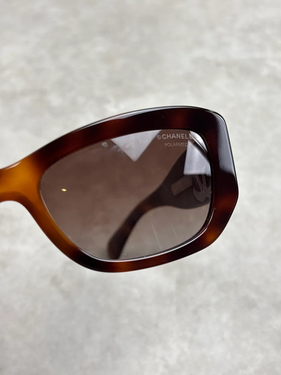 Chanel Brown Acetate Logo Sunglasses dKVfZYkp 11