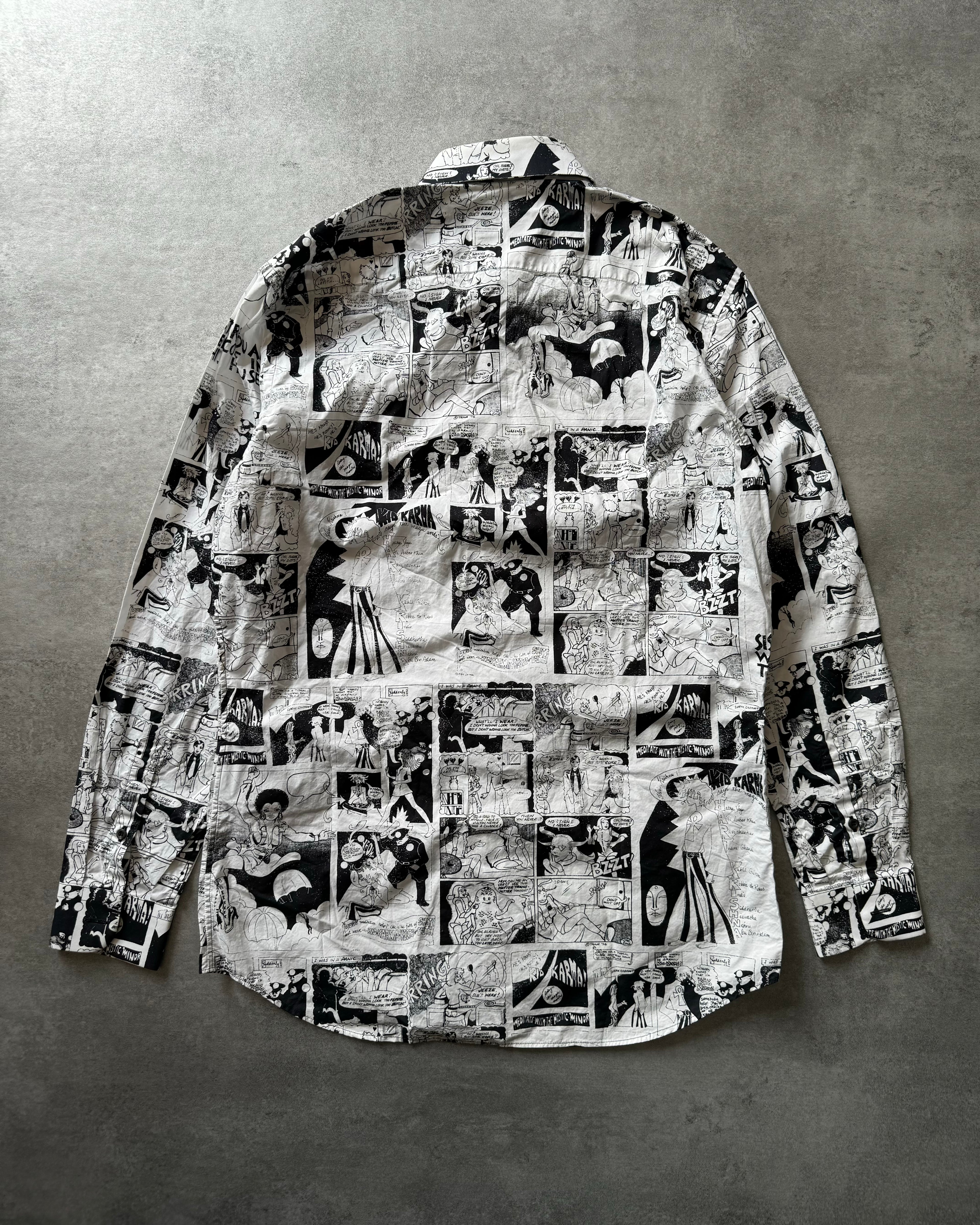 SS2019 Prada Black & White Comics Energy Shirt (S) - 2