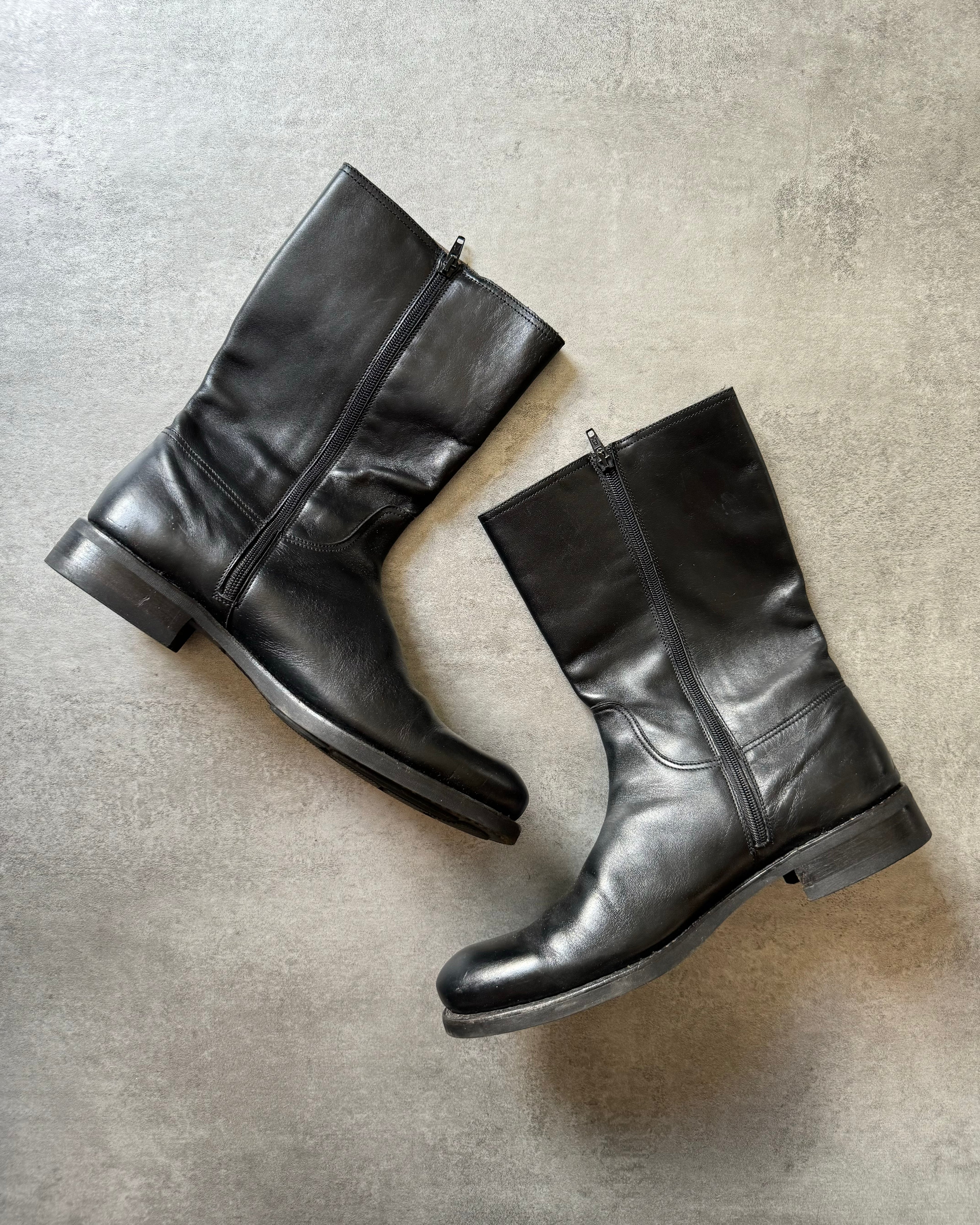 Paraboots Black High Top Minimalist Leather Boots (42) - 3