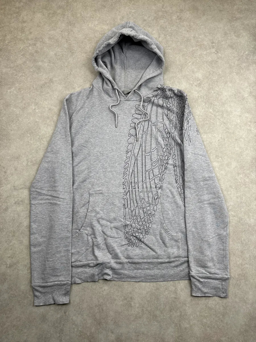 SS2009 Dior Grey Abstract Line Graphic Hoodie by Kris Van Assche dOoQxijf 0