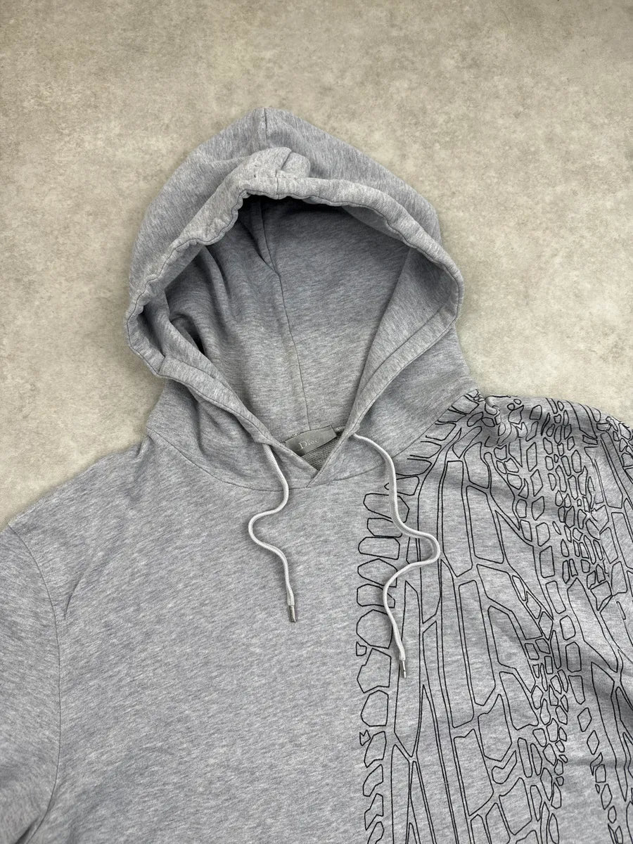SS2009 Dior Grey Abstract Line Graphic Hoodie by Kris Van Assche dOoQxijf 6