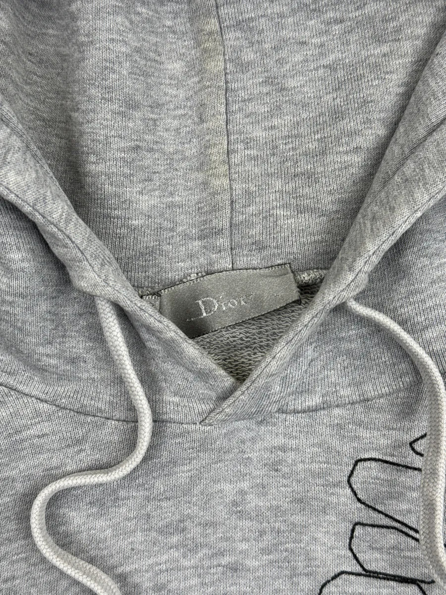SS2009 Dior Grey Abstract Line Graphic Hoodie by Kris Van Assche dOoQxijf 9