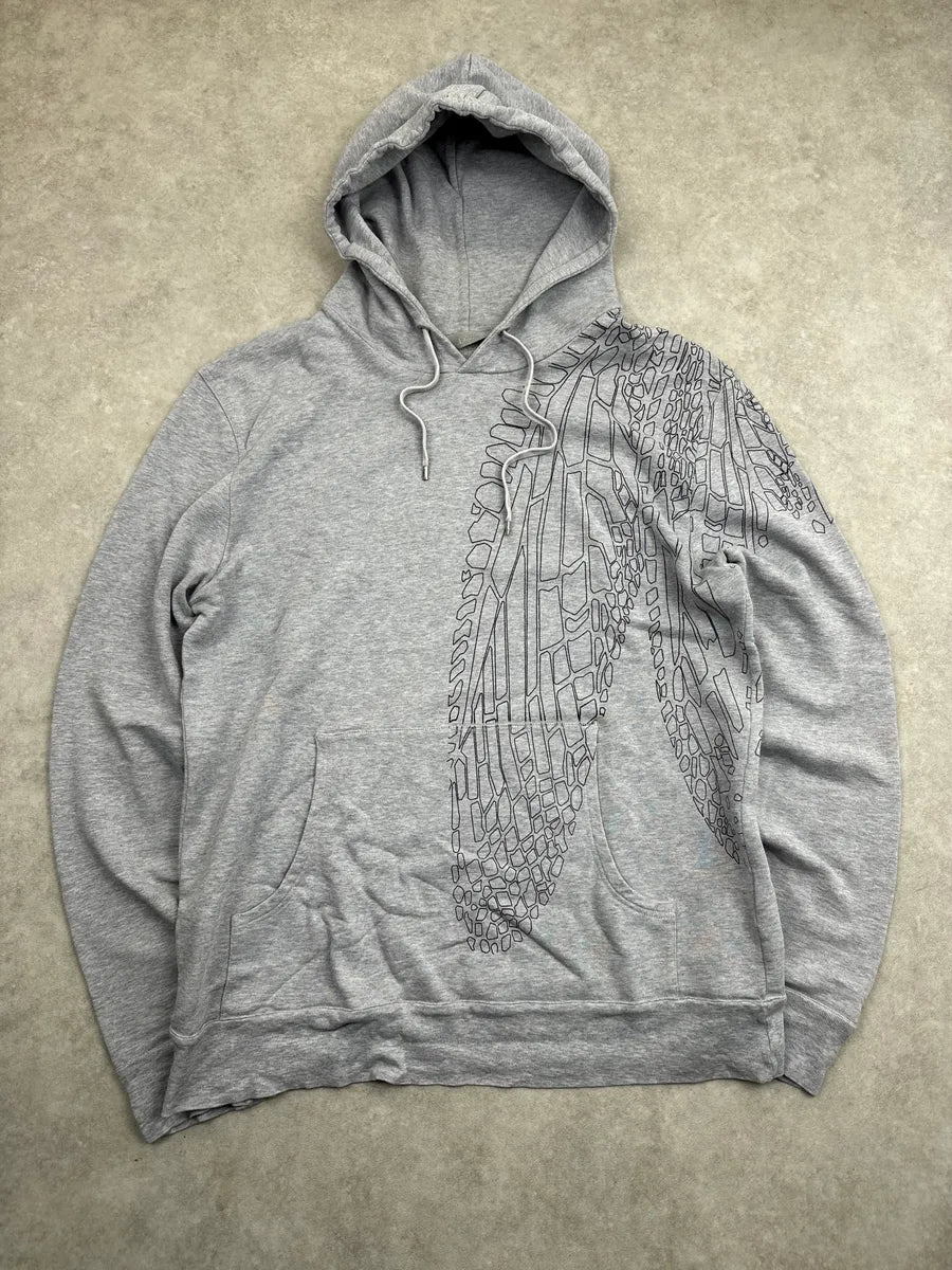 SS2009 Dior Grey Abstract Line Graphic Hoodie by Kris Van Assche dOoQxijf 4