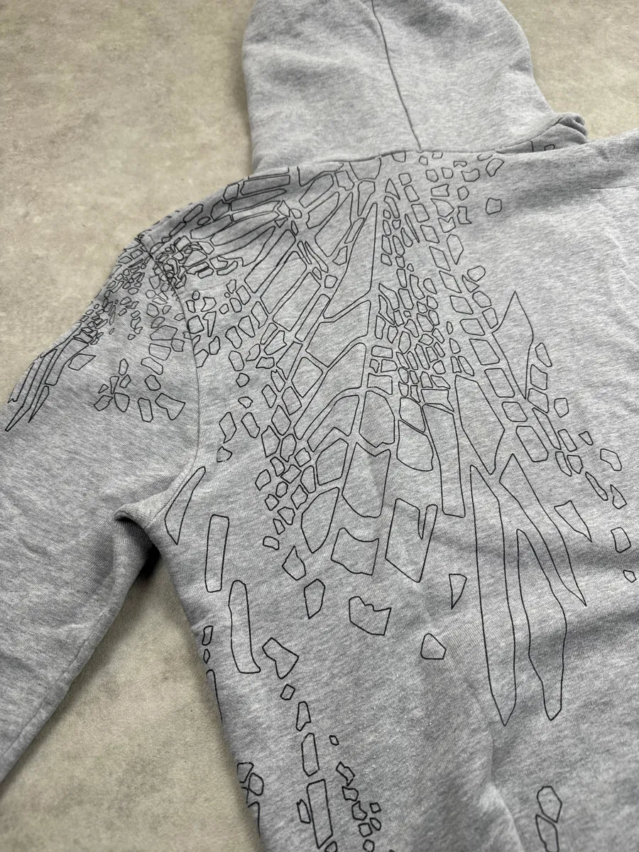 SS2009 Dior Grey Abstract Line Graphic Hoodie by Kris Van Assche dOoQxijf 8