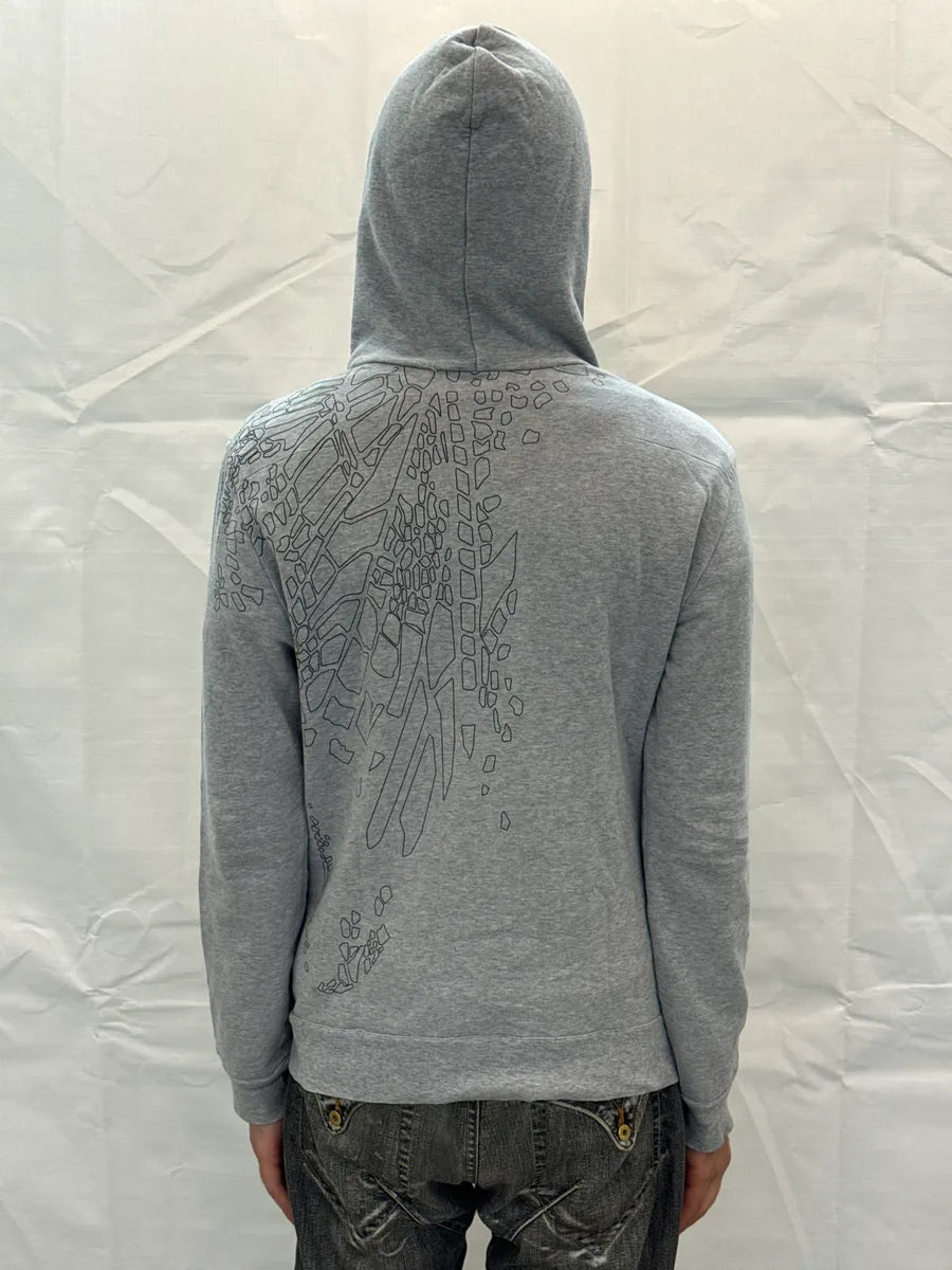 SS2009 Dior Grey Abstract Line Graphic Hoodie by Kris Van Assche dOoQxijf 2