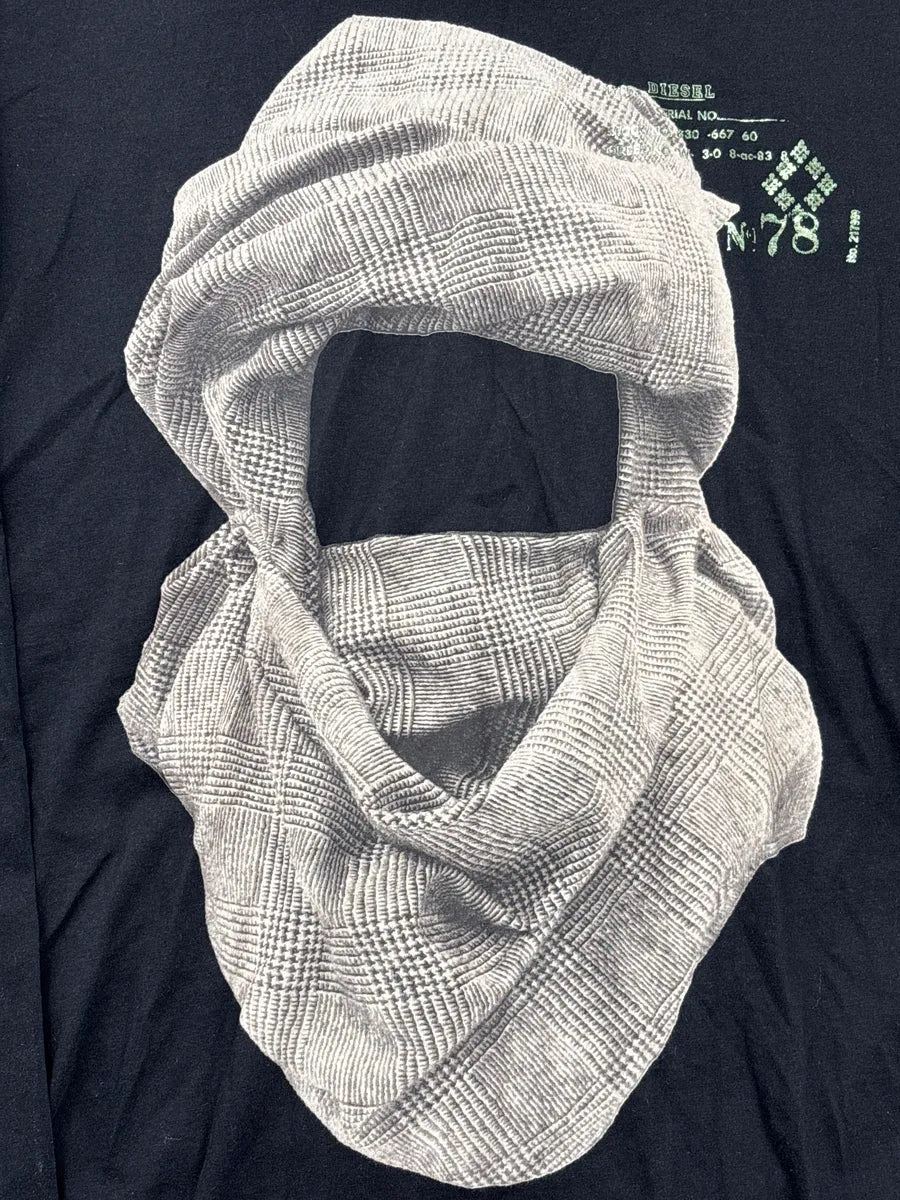 2000s Diesel Black Scarf Silhouette Longsleeves T-Shirt dOtSAzRi 7