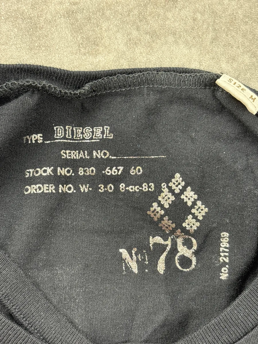 2000s Diesel Black Scarf Silhouette Longsleeves T-Shirt dOtSAzRi 9