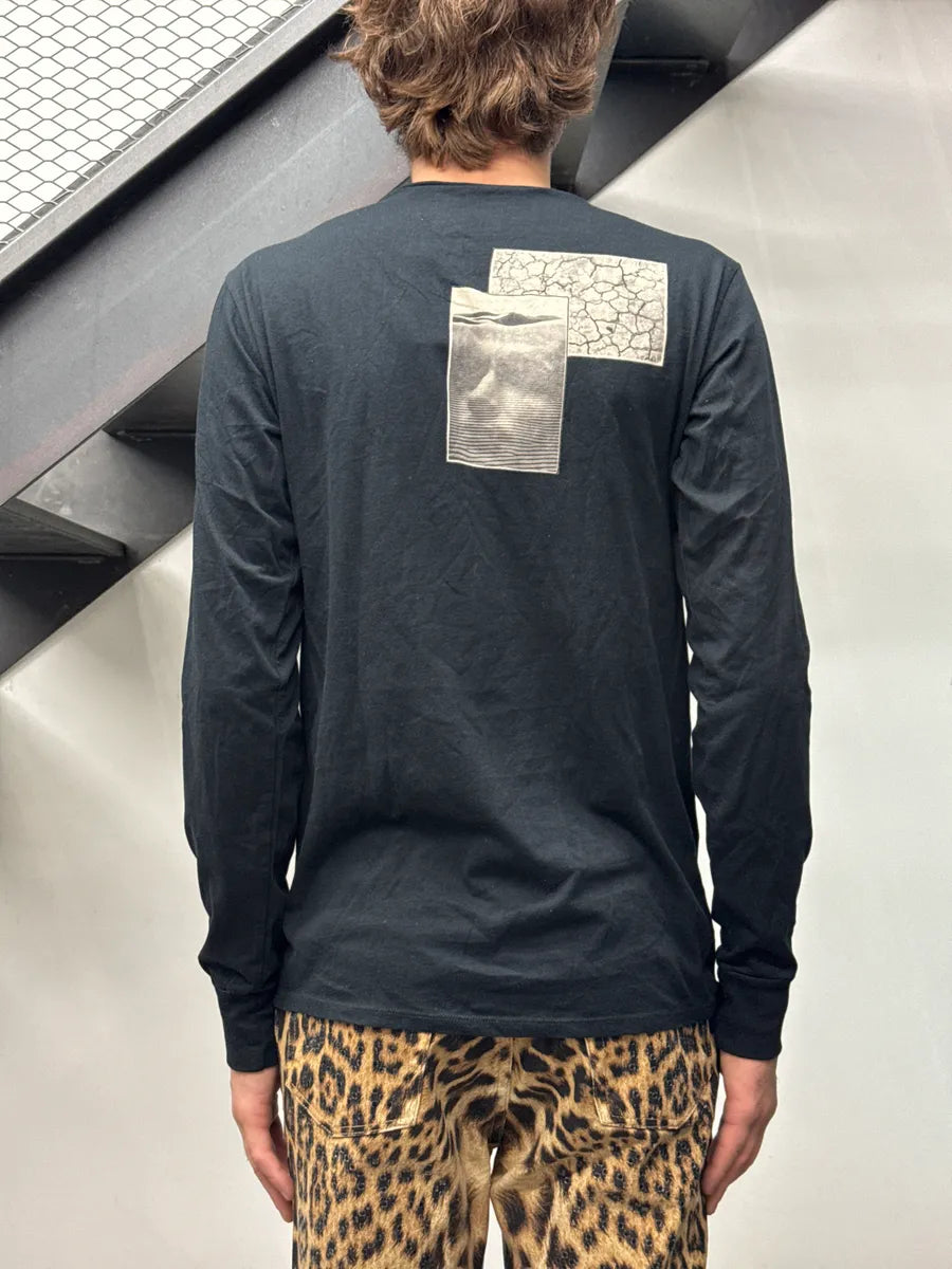 2000s Diesel Black Scarf Silhouette Longsleeves T-Shirt dOtSAzRi 2