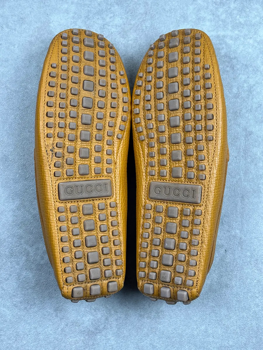 Gucci Mustard Leather Horsebit Driving Shoes dPAzhFJi 5