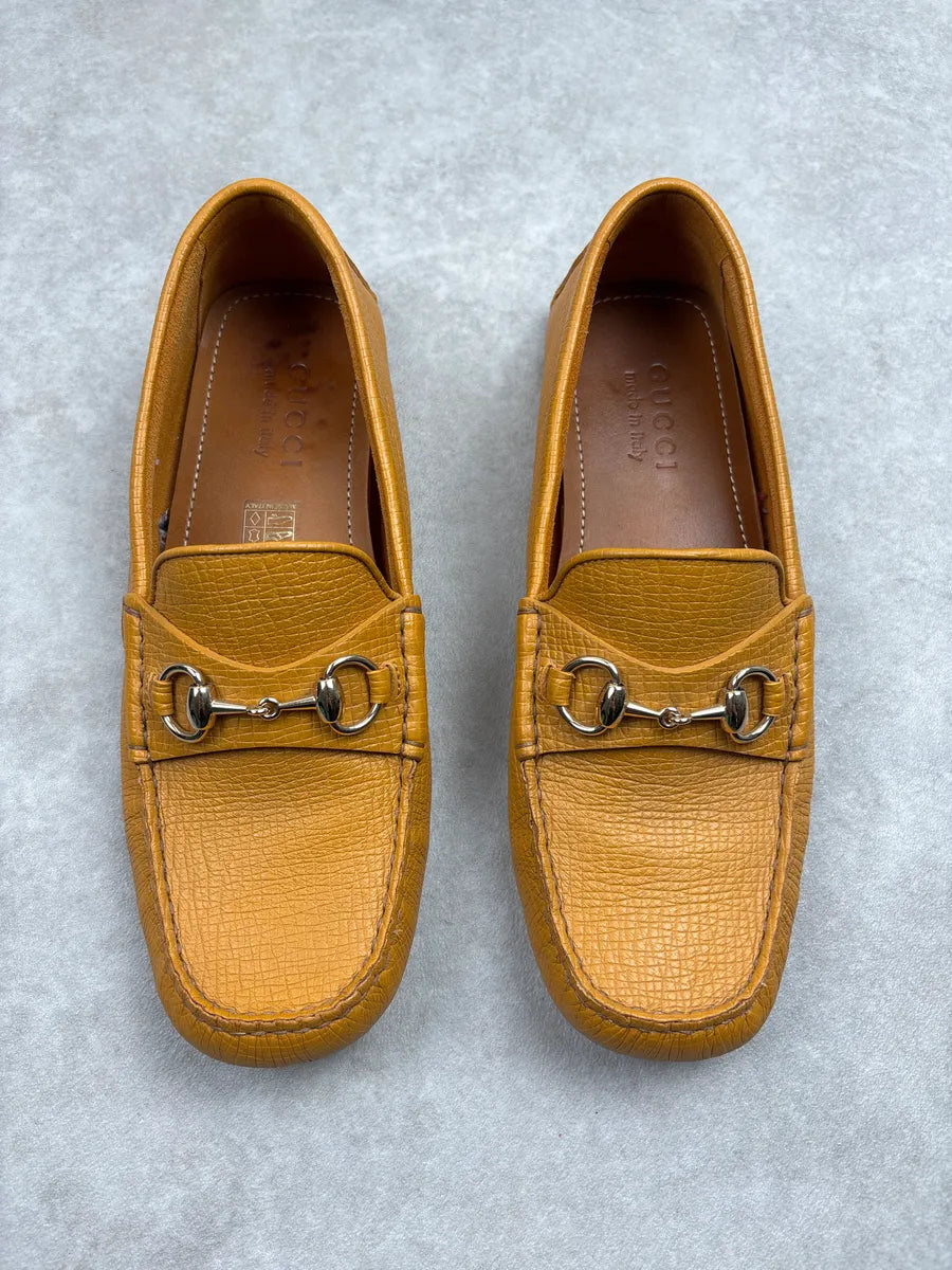 Gucci Mustard Leather Horsebit Driving Shoes dPAzhFJi 1
