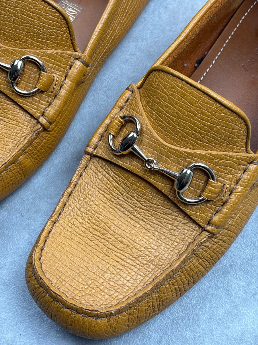 Gucci Mustard Leather Horsebit Driving Shoes dPAzhFJi 6