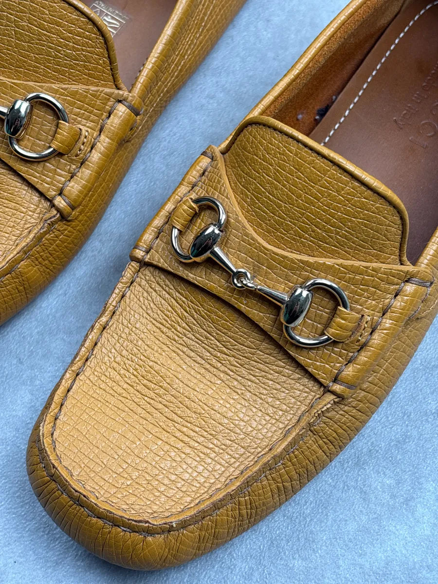 Gucci Mustard Leather Horsebit Driving Shoes dPAzhFJi 7