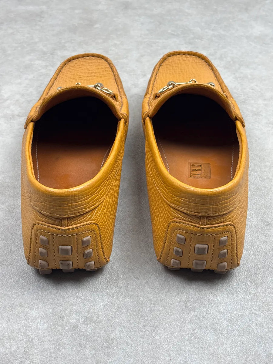 Gucci Mustard Leather Horsebit Driving Shoes dPAzhFJi 3