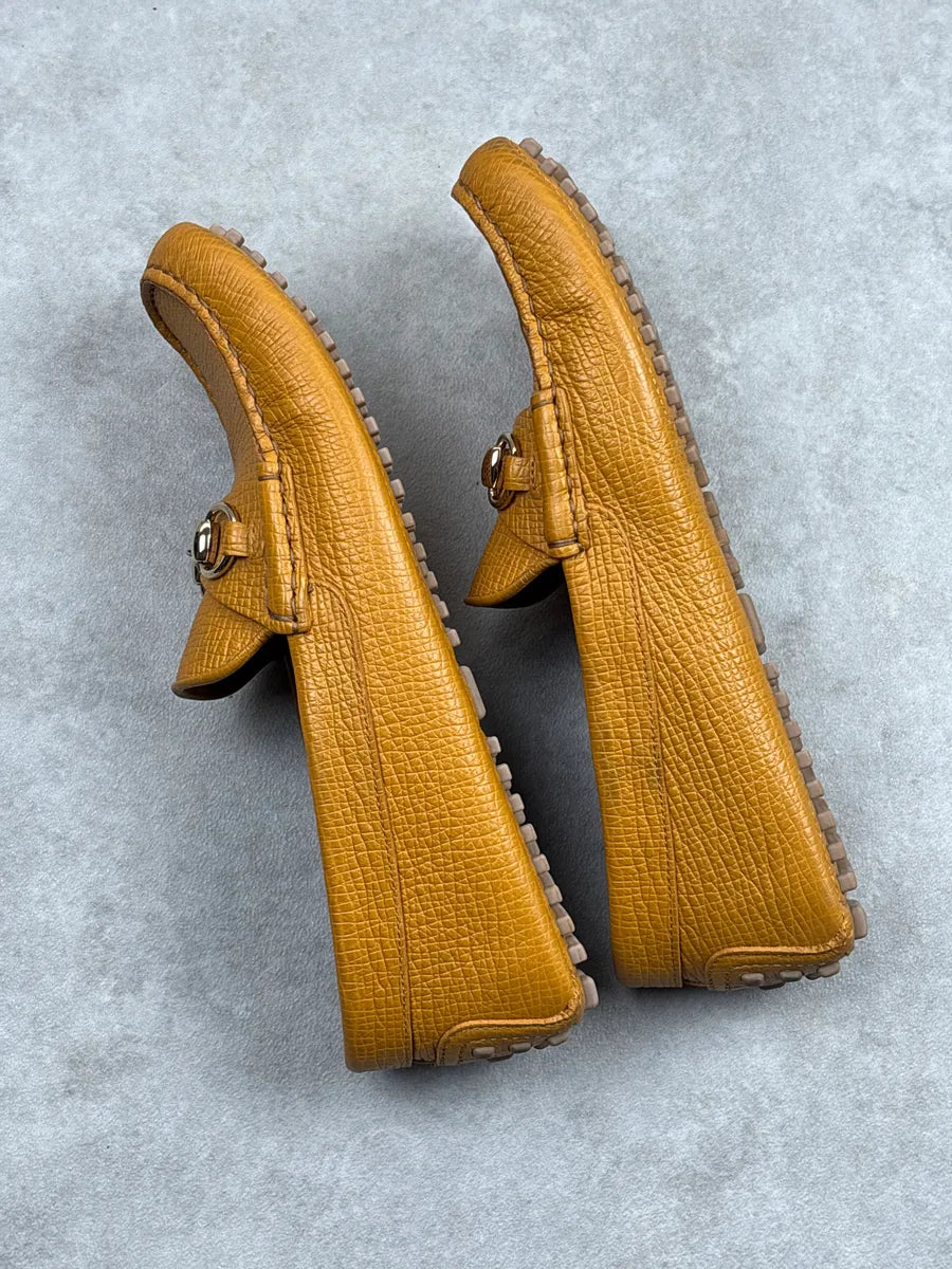 Gucci Mustard Leather Horsebit Driving Shoes dPAzhFJi 4